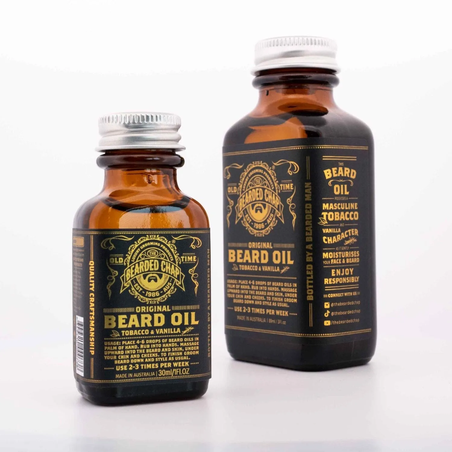 The Bearded Chap Tobacco & Vanilla Beard Oil (Size Options)